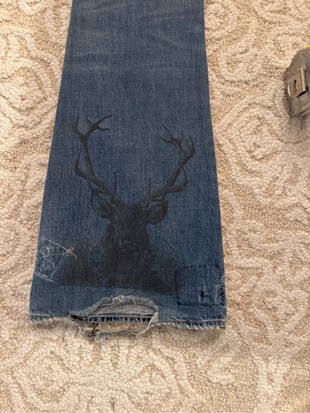 Women’s Distressed Patchwork Blue Jeans - Picture 7 of 11